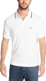 Nautica mens Classic Fit Short Sleeve Solid Tipped Collar Soft Polo Shirt Polo Shirt - Best Deal Finder