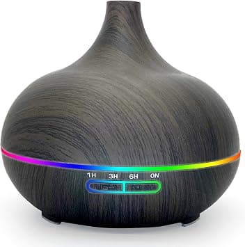 SKY-TOUCH Essential Oil Diffuser, 550ml Oil Diffuser with 4 Timer, Aromatherapy Diffuser with Auto Shut-off Function, Cool Mist Humidifier BPA-Free for Bedroom Home (Dark Brown) - Amazon.ae Price Tracker