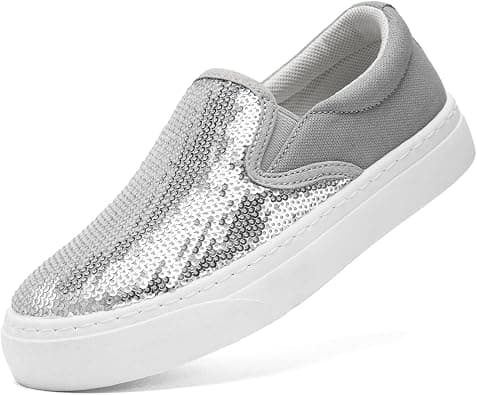 Women's Classic Low -Top Slip-Ons Shoes Canvas Fashion Sneakers for Women Sparkly Casual Walking Shoes Glitter Sequin Flats Breathable Sneakers على Amazon.ae - متتبع الأسعار
