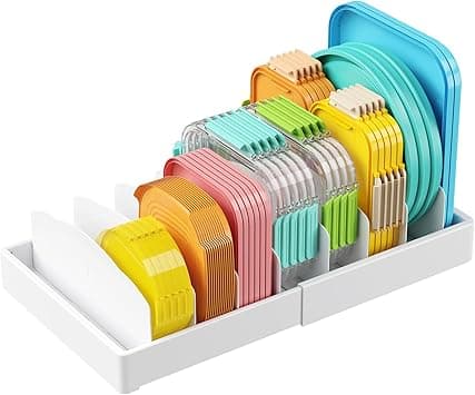 Lifewit Kitchen Cabinet Organizer for Food Container Lids, Expandable Lid Holder with 8 Adjustable Dividers and 9 Sections for Pantry Organizers and Storage on Amazon.ae - Price Tracker