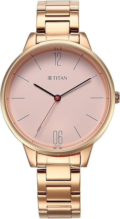 Titan Workwear Analogue Round Rose Gold Dial Stainless Steel strap Watches for Women-2648WM04 on Amazon.ae - Price Tracker