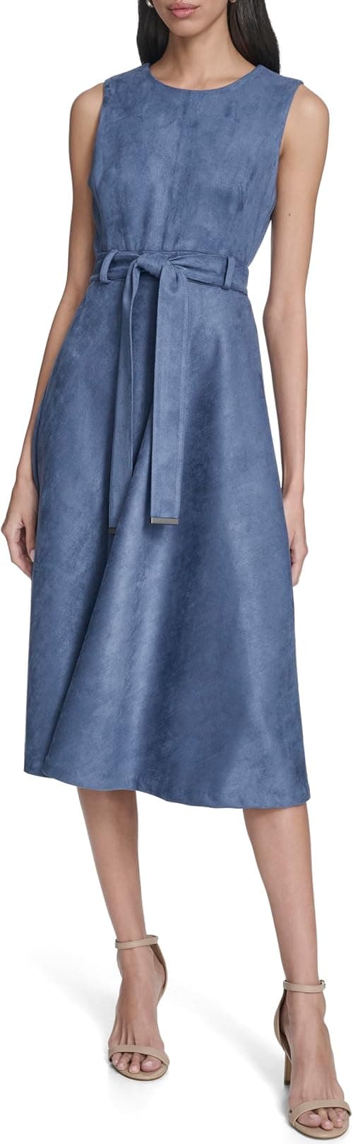 Calvin Klein womens Slvless Suede Aline Work Dress Dress on Amazon.ae - Price Tracker