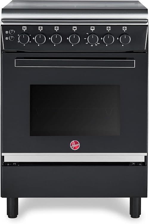 Hoover 60x60 Full Gas Cooker with 4 Gas Burners(1 Wok), Full Safety,Gas Oven & Grill, Auto Ignition, Cast Iron Support, Convection Fan, Oven Lamp, Double Glazed Door 1-YearWarranty Black HGC-G604G-RB على Amazon.ae - متتبع الأسعار