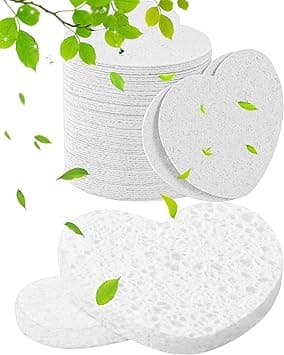 METUUTER 50-Count Compressed Facial Sponges for Estheticians- 100% Natural Cellulose Face Sponge Spa Sponges for Face Cleansing, Massage, Pore Exfoliating, Mask, Makeup Removal (Love-White) - Amazon.ae Price Tracker
