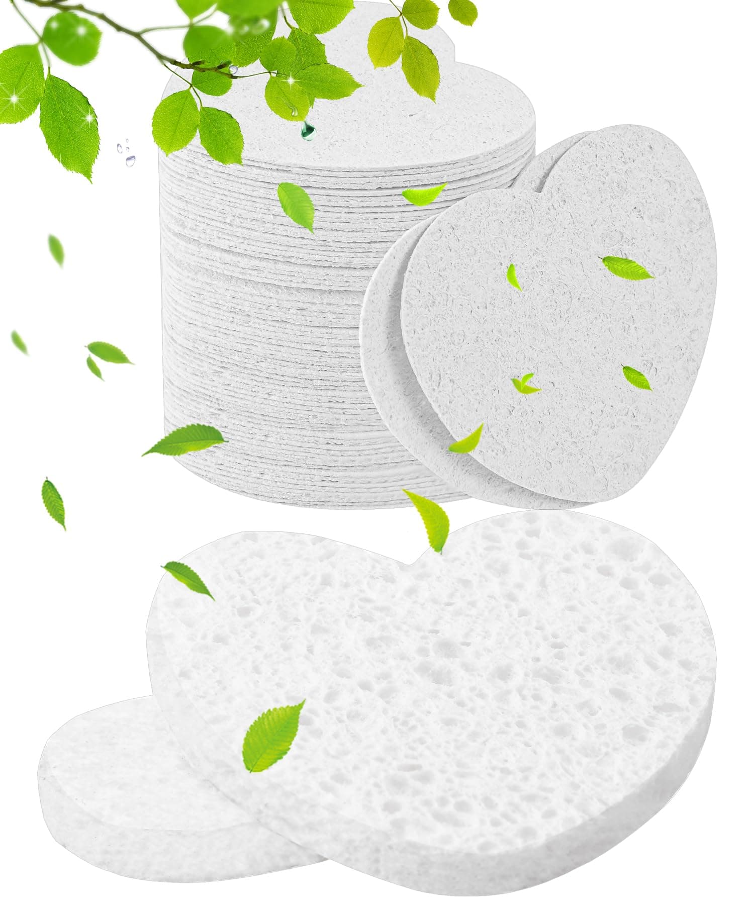 METUUTER 50-Count Compressed Facial Sponges for Estheticians- 100% Natural Cellulose Face Sponge Spa Sponges for Face Cleansing, Massage, Pore Exfoliating, Mask, Makeup Removal (Love-White) on Amazon.ae - Price Tracker