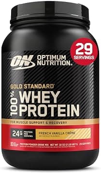 Optimum Nutrition (ON) Gold Standard 100% Whey Protein Powder Primary Source Isolate, 24 Grams of Protein for Muscle Support and Recovery - French Vanilla Creme, 2 Lbs, 29 Servings (907 Grams) on Amazon.sa - Price Tracker