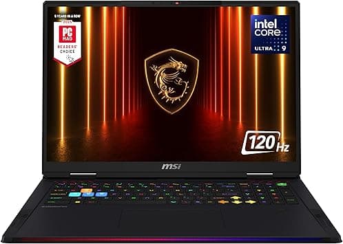 MSI Raider 18 HX AI 18” 120Hz UHD+ Gaming Laptop: Intel Core U9-285HX, NVIDIA Geforce RTX 5080, 64GB DDR5, 4TB NVMe SSD, Thunderbolt 5, Wi-Fi 7, Win 11 Home: Black A2XWIG-014US على Amazon.ae - متتبع الأسعار