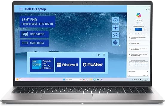 Dell Laptop 15 DC15250 Intel Core i5-1334U 16GB RAM 512GB SSD 15.6" FHD 120Hz with Windows 11 Home - متتبع أسعار Amazon.sa