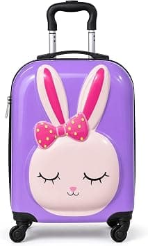 Trucare 16" Kids Hard Shell Trolley Luggage Suitcase – Lavender Bunny Design | ABS + PC Embossed with 360° Spinner Wheels on Amazon - Best Deal Finder