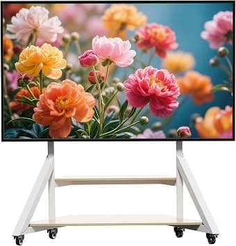 medla Extra Large TV Stand: White TV stand with shelf fits most flat LCD LED screen monitor from 65 to 100 inches and weighing up to 100KG Max VESA mounting hole patterns 800x600mm on Amazon.ae - Price Tracker