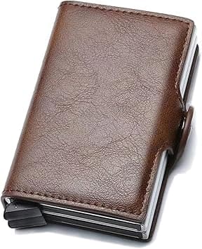 eWINNER Fashion PU Leather aluminium slim Secure ID wallet Slim Card Holder for Men Women Auto Pop Up RFID Blocking Credit Card Holder Money Clip Wallet Holds 14 Cards (Coffee) on Amazon.ae - Price Tracker