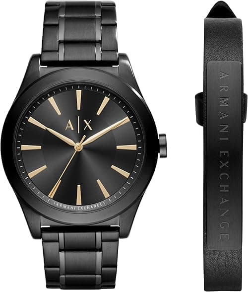 A|X Armani Exchange Men's Watch with Three-Hand Analog Display and Stainless Steel or Leather Band, Watch for Men on Amazon.ae - Price Tracker
