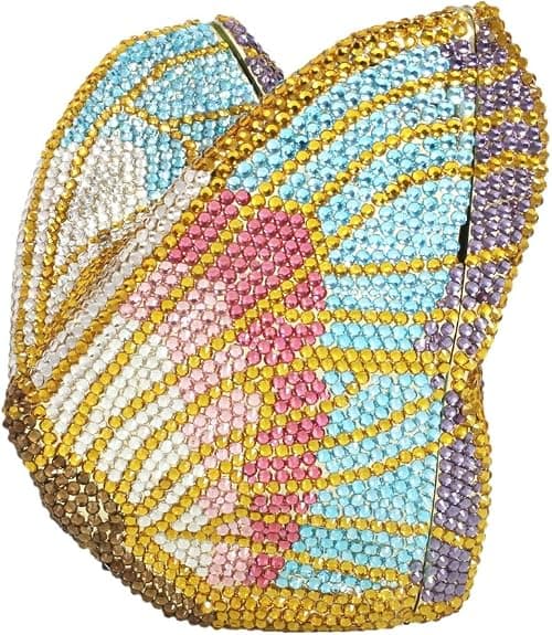 Luxury Women Butterfly Rhinestone Clutch Purse Ladies Crystal Evening Bag Diamonds Bridal Purse Cocktail Prom Handbag على Amazon.ae - متتبع الأسعار