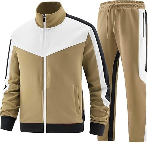 ANOTWENER Herren Trainingsanzüg Sets Lässig Jogginganzug Zweiteiler Fitness Sportanzug Lange Ärmel Voller Reißverschluss Hausanzug on Amazon.ae - Price Tracker