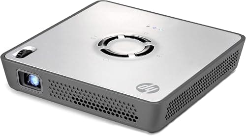 HP MP120 Mobile LED Wireless Mini Projector with Rechargeable Battery,HDMI in/Out-Turn TV to Smart TV,Screen Mirroring with All iOS/Android/Windows Devices,120 Lumens,120" Display,WVGA 854x480 على Amazon.ae - متتبع الأسعار