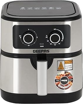 Geepas Vortex 7L Air Fryer GAF37506 - Convection Air Fryer with LED Touchscreen, 30 Minutes Timer & Non-Stick Basket - Oil Free, 2 Years Warranty, 1800W, Black on Amazon.ae - Price Tracker