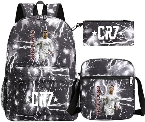 C Ronaldo New Children Schoolbag Backpack Teen Student School Book bag with Lunch Box Pen Case 3 in 1 on Amazon.ae - Price Tracker