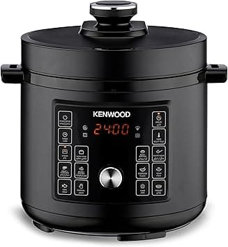 KENWOOD Electric Pressure Cooker 8L Smart Steam Pot 16-in-1 Multifunctional Programmable Multicooker, Steamer, Rice Cooker, Slow Cooker, Saute Pot, Soup, Yogurt, Cake & More PCM95.000BK Black on Amazon.ae - Price Tracker