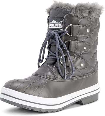 POLAR Womens Snow Boot Quilted Short Winter Snow Rain Warm Waterproof Boots on Amazon.ae - Price Tracker