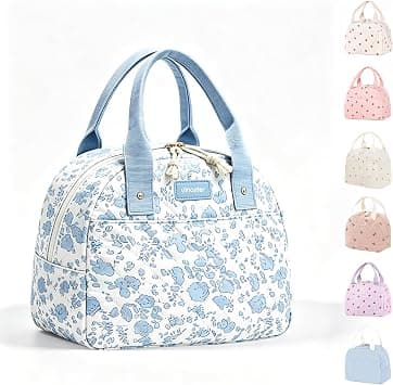 Lunch Bag Insulated Cool Lunch Bag for Bento Lunch Box Adults Kids Tote Bag | Gifts for Women Her Friend Colleagues Quilted Floral Cooler Girls Small Packed Lunch Bag for Lunchbox Back to School Supplies on Amazon.ae - Price Tracker