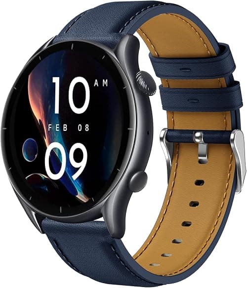 22mm Leather Strap Compatible with Samsung Galaxy Watch 3 45mm/Galaxy Watch 46mm Strap, Leather Replacement Strap for Huawei Watch GT 4 46mm/GT 3 46mm/GT3 Pro 46mm/GT 2/GT 2 Pro/GT 2e/Gear S3 على Amazon.ae - متتبع الأسعار