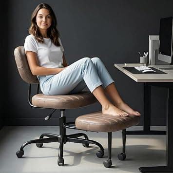 DROGO Meditura Ergonomic Cross Legged Desk Chair with 360° Wheels | ADHD Chair for Adults | Meditation Chair & Yoga Office Chair | Comfortable Back Support, 4.7" Adjustable Height & Recline (Brown) على Amazon.ae - متتبع الأسعار