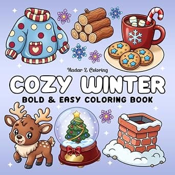 Cozy Winter: Bold and Easy Coloring Book Featuring Cute Winter Inspired Designs for Adults, Teens, and Kids - Best Deal Finder