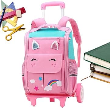 Rolling Backpack,Adjustable Kids Rolling Backpack - Large Capacity 2-in-1 Wheeled School Bookbag for Boys Girls Travel School على Amazon.ae - متتبع الأسعار