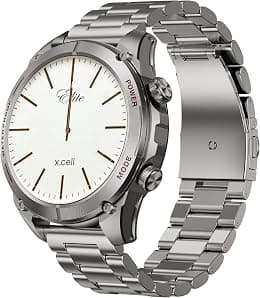 Xcell Elite8 Pro Smartwatch for Men, 1.43” AMOLED Display, Bluetooth Calling, 2 Additional Straps, 120+ Sport Modes, Heart Rate & SpO2, IP68, Multi Language Support- Silver Metal Frame with Strap - Amazon.ae Price Tracker