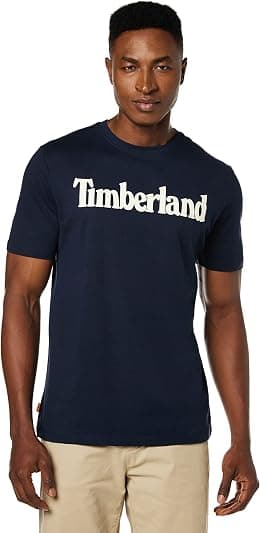 Timberland Mens TFO SS Linear Logo Non-Ringer Tee SHIRT - Best Deal Finder