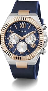 GUESS P SLV CS W/P RS GLD TR/SUN BLUE MF DL/BLUE SILICONE/BLUE SMTH LTR STRP STRP - Best Deal Finder