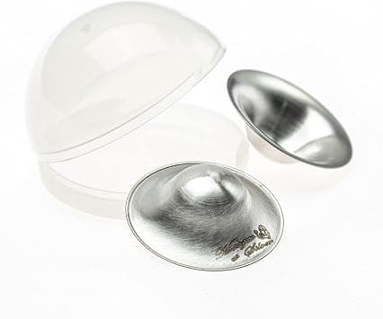 Moogco The Original Silver Nursing Cups - Shields for Nursing Newborn - Newborn Essentials Must Haves - Covers Breastfeeding - 925 Silver (L Silver Nursing Cups with Carrying Case) على Amazon.ae - متتبع الأسعار
