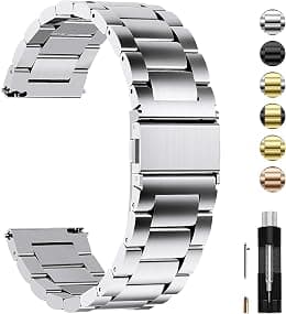 Fullmosa Quick Release Stainless Steel Watch band/strap 16mm,18mm,19mm,20mm,22mm or 24mm, Fits Samsung Galaxy Watch 5/4/3, Huawei/Fire-boltt/Amazfit/Noise/Oneplus Smart Watch for Men Women - Amazon.ae Price Tracker