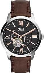 Fossil Townsman Men Black Dial Leather Band Automatic Watch - Me3061, Brown Band, Analog Display - Best Deal Finder