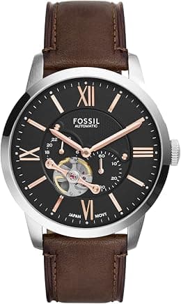 Fossil Townsman Men Black Dial Leather Band Automatic Watch - Me3061, Brown Band, Analog Display - Best Deal Finder