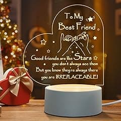 MAKINGTEC Engraved Night Light for Best Friend and Sister, Gift for Birthdays, Valentine's Day, and Thank You Occasions - Unique and Memorable Present for Female Friends, Besties, and BFFs - Amazon.ae Price Tracker