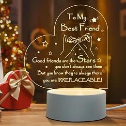 MAKINGTEC Engraved Night Light for Best Friend and Sister, Gift for Birthdays, Valentine's Day, and Thank You Occasions - Unique and Memorable Present for Female Friends, Besties, and BFFs - Amazon.ae Price Tracker