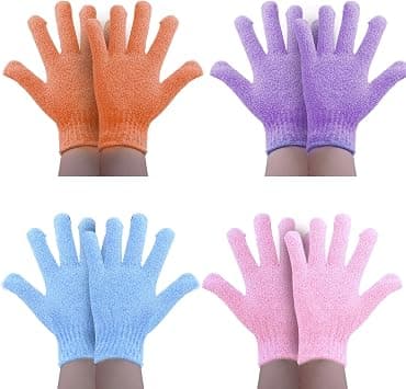 4 Pairs of Facial Cleansing, Scrub, Scrub, Bath Towels, exfoliating, scrubbing, Back scrubbing, Shower Gloves - Best Deal Finder