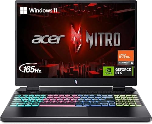 Acer Nitro 16 Gaming Laptop | AMD Ryzen 5 7640HS Hexa-Core CPU | NVIDIA GeForce RTX 4050 Laptop GPU | 16" WUXGA 165Hz IPS Display | 8GB DDR5 | 512GB Gen 4 SSD | WiFi 6E | RGB Backlit KB | AN16-41-R148 on Amazon.ae - Price Tracker