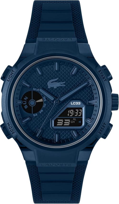 Lacoste Men's Analogue Digital Multifunction Quartz Watch Collection LC33 with Silicone Strap on Amazon.ae - Price Tracker