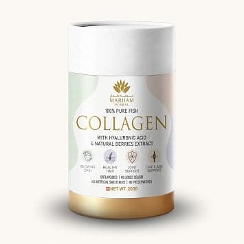 100% Pure Fish Collagen Supplements with Hyaluronic Acid & Natural Berries Extract for Glowing Skin, Healthy Hair, Joint Support and Cartilage Support | Marine Collagen Powder (200GM, Unflavored) على Amazon.ae - متتبع الأسعار