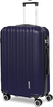 Parajohn Hardside Luggage, ABS Suitcase with 8 Spinner Wheels, Lightweight Travel Trolley for Men & Women (Navy Blue, Checked Luggage 24-inch) on Amazon.ae - Price Tracker