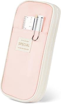 Large Capacity Pencil Case, Pencil Case 4 Compartments with Zipper Portable Handle, Beautiful Stationery Organizer for Boys Girls Teen College Students School Adults & Office Supplies, Pink on Amazon.ae - Price Tracker