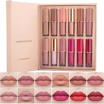12 Colors Velvet Matte Liquid Lipstick Set, Long Lasting Waterproof Nude Lip Stain, Quick-Drying, Non-Stick Cup, High Pigmented & Smooth Texture, Professional Lip Makeup Gift Kit for Women on Amazon.ae - Price Tracker