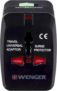 Wenger Universal Travel Adapter for Global Travel, Black, Blend of Style & Function, Swiss Designed (604551) - Best Deal Finder