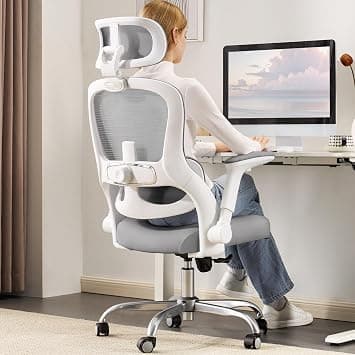Office Chair Ergonomic Office Chair - Home Office Desk Chair Gaming Computer Chair - Big and Tall Office Chair Comfy with 3D Headrest Flip-Up Arms 330lbs Wide Seat for Office Workers (Grey) on Amazon.ae - Price Tracker