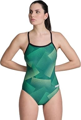 ARENA Women's Halftone Lightdrop Back One Piece Swimsuit, Durable, Chlorine-Proof, Competitive, Training, Swimwear - Best Deal Finder
