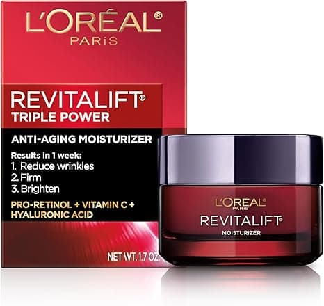 L'OREAL PARIS Skincare Revitalift Triple Power Anti-Aging Face Moisturizer with Pro Retinol, Hyaluronic Acid & Vitamin C to reduce wrinkles, firm and brighten skin, 1.7 Oz - (Packaging May Vary) on Amazon.ae - Price Tracker