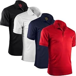 Albert Morris Mens Striped Short Sleeve Polo Shirts 4 Pack - Best Deal Finder