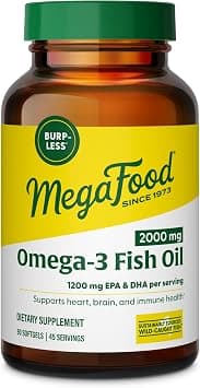 MegaFood 2000mg Omega 3 Fish Oil, Burp-Less, 1200mg EPA & DHA, 90 Softgels on Amazon - Best Deal Finder